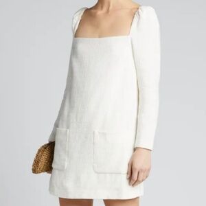 Veronica Beard Alona Tweed Mini Dress Ivory/White Size 10 NWT